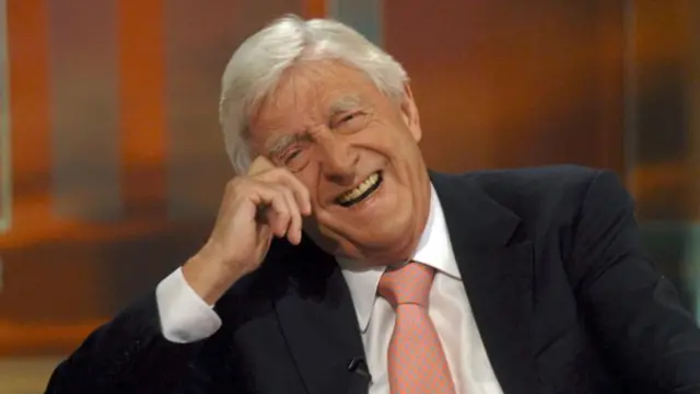 Michael Parkinson laughing on BBC Breakfast