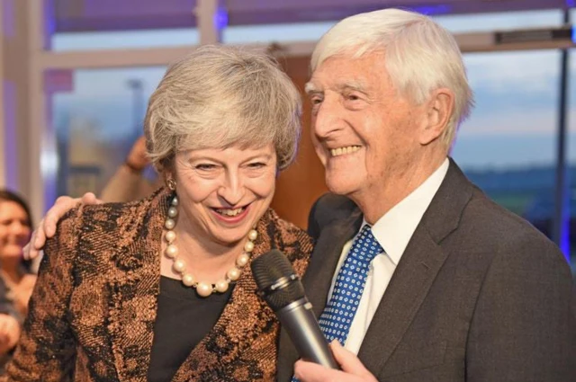 Theresa May and Michael Parkinson