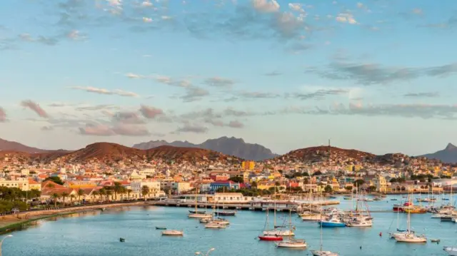 City Mindelo, a seaport on the island Sao Vicente, Cape Verde