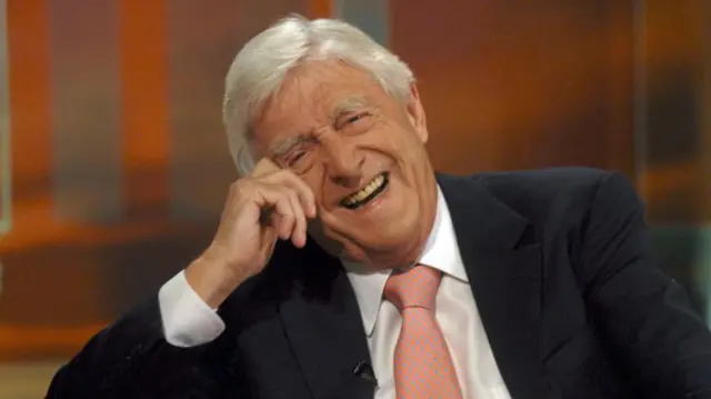 roadcaster Michael Parkinson appearing on the BBC morning news and entertainment programme Breakfast,01/05/2007.