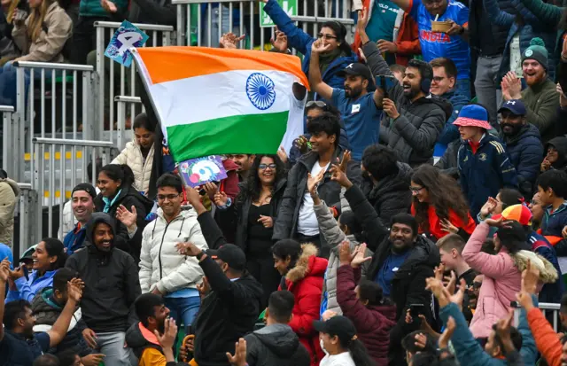 India fans during the match against Ireland