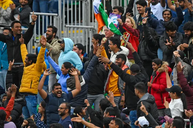 India fans during the match against Ireland