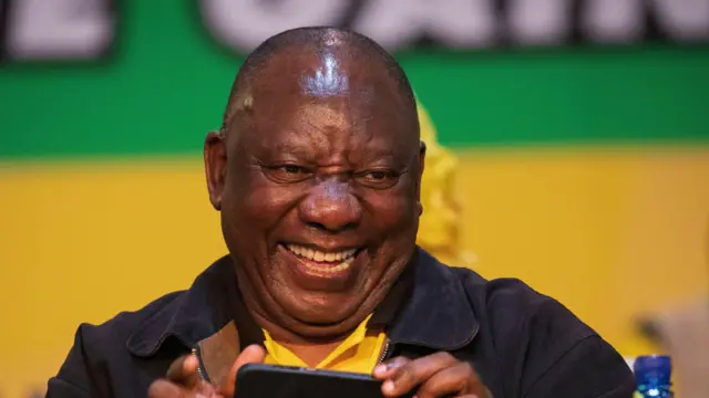 South Africa President Ramaphosa retaining the Presidency of the ANC, Johannesburg