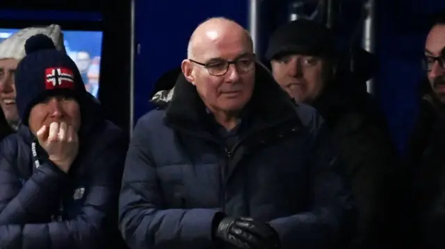 Aberdeen legend Willie Miller (centre) watches on as Aberdeen lose to Darvel