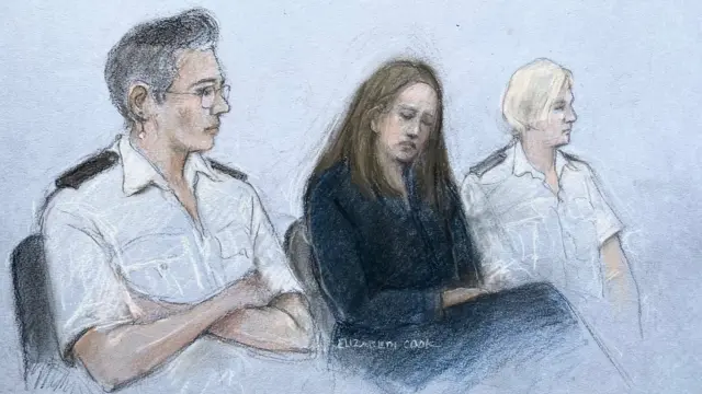 Lucy Letby in the dock during her murder trial