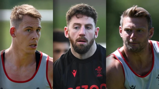 Liam Williams, Alex Cuthbert and Dan Biggar