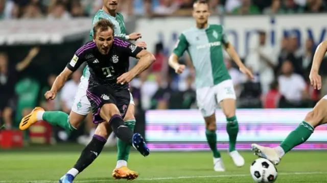 Harry Kane scores for Bayern Munich