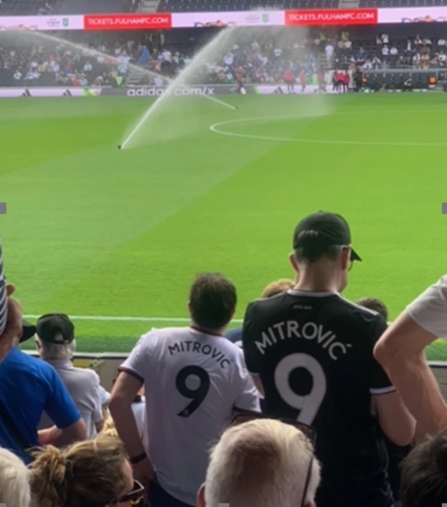 Fans don their 'Mitrovic 9' shirts at craven cottage.