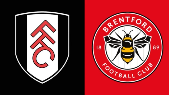 Fulham Brentford crests side by side.