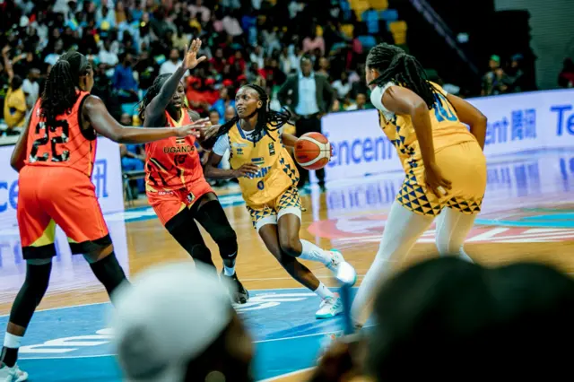 Rwanda v Uganda at the Women's Afrobasket quarter-finals