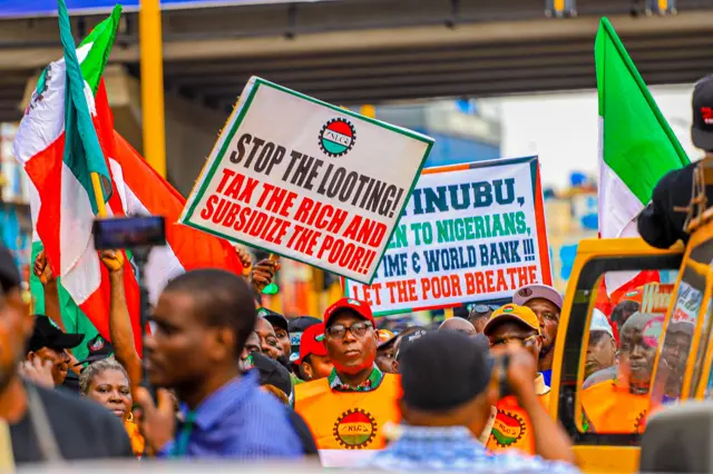 Trade union protesters in Nigeria - 2 August 2023