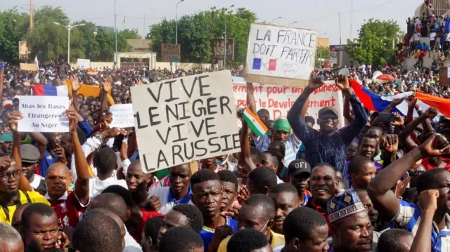 Coup supporters in Niamey, Niger