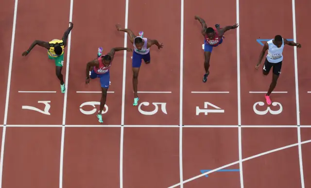 The 100m finish