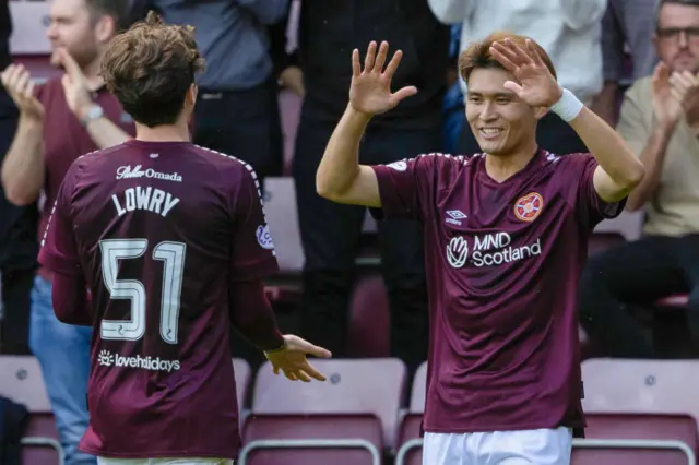 Hearts celebrate