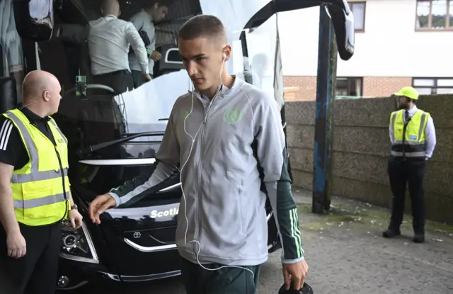 Gustaf Lagerbielke arriving at Rugby Park