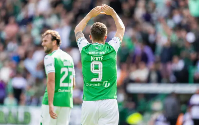 Hibs' Dylan Vente celebrates