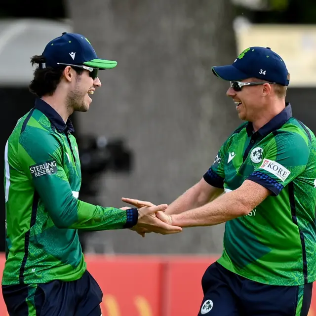 George Dockrell and Craig Young celebrating