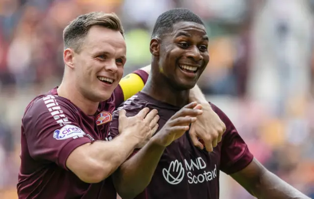 Odel Offiah and Lawrence Shankland