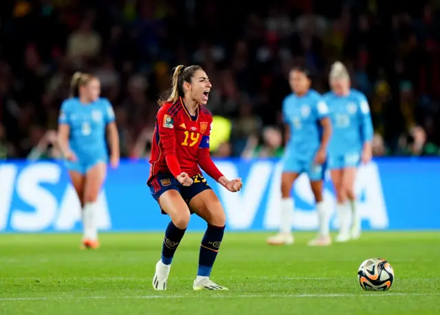 Carmona screams in delight after her goal.