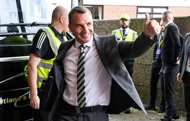 Brendan Rodgers arriving at Rugby Park