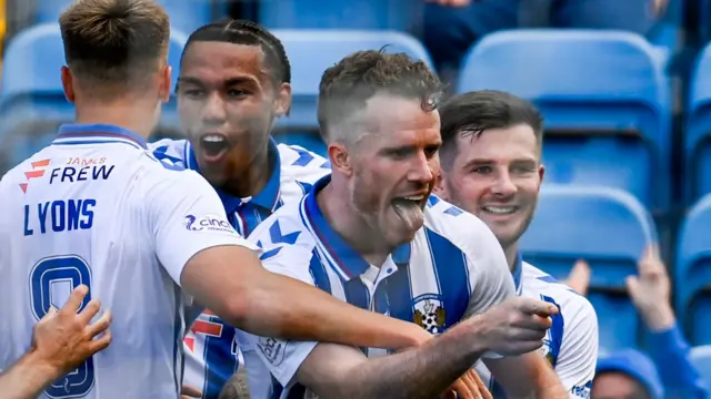 Kilmarnock celebrate Marley Watkins' goal