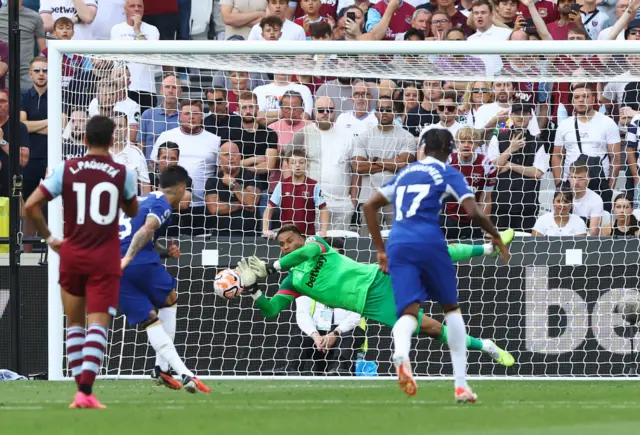 Enzo Fernandez is denied from the penalty spot