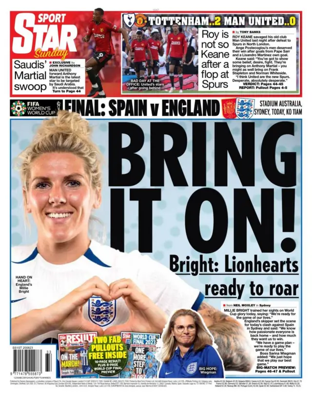 Star on Sunday back page 20 August