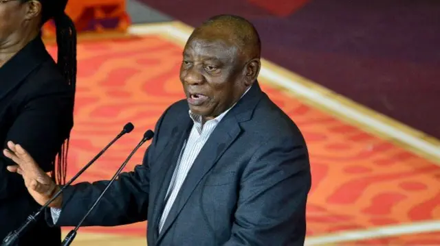 Cyril Ramaphosa (President of South Africa) during the Netball World Cup Medal Presentation at Cape Town International Convention Centre, Court 1 on August 06, 2023 in Cape Town, South Africa