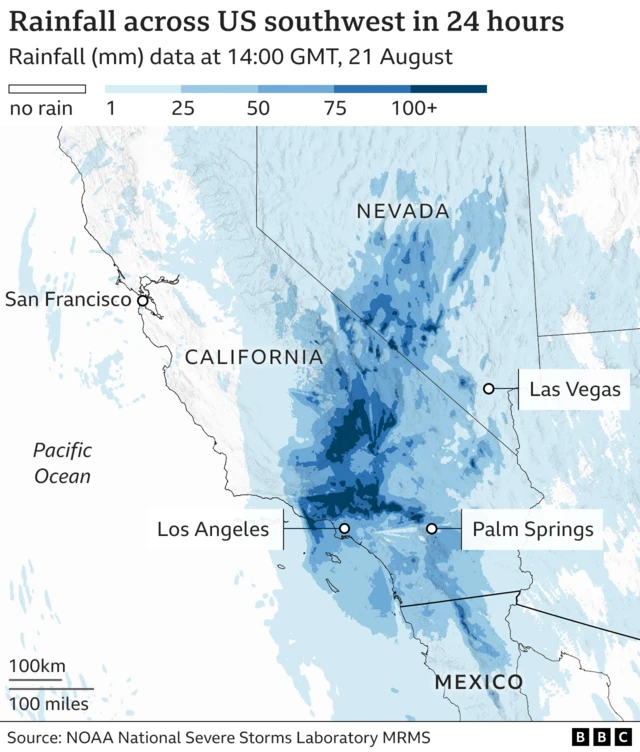 California rainfall map