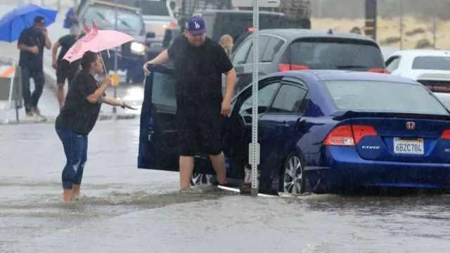 Palm Springs, California, receives record-breaking rain from Post-Tropical Storm Hilary