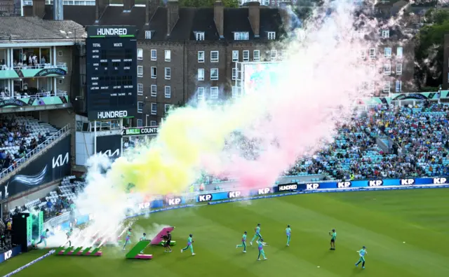 General view of Oval Invincibles v Trent Rockets in The Hundred