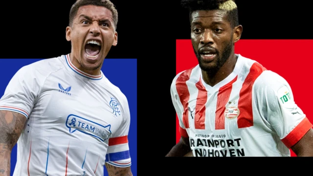 Rangers captain James Tavernier and Ibrahim Sangare PSV attacker