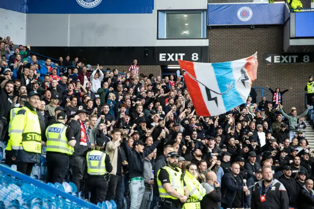PSV fans in Ibrox pre-match