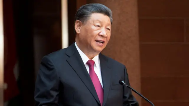 China's President Xi Jinping speaks ahead of the opening remarks of the BRICS emerging economies meeting