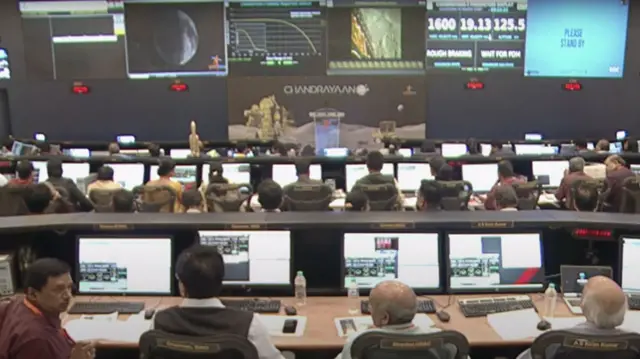 Scene from control room at Isro in Bengaluru