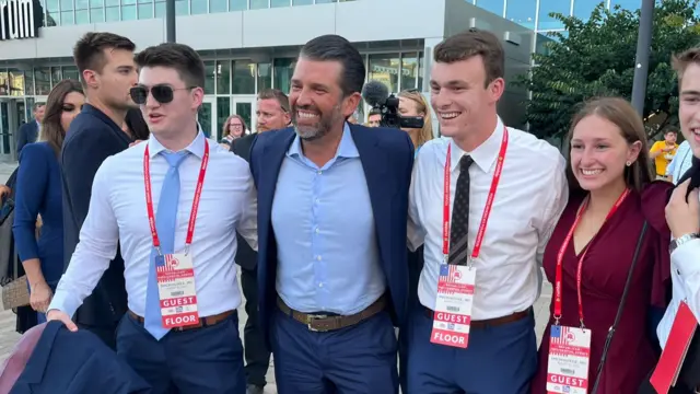 Donald Trump Jr with fans