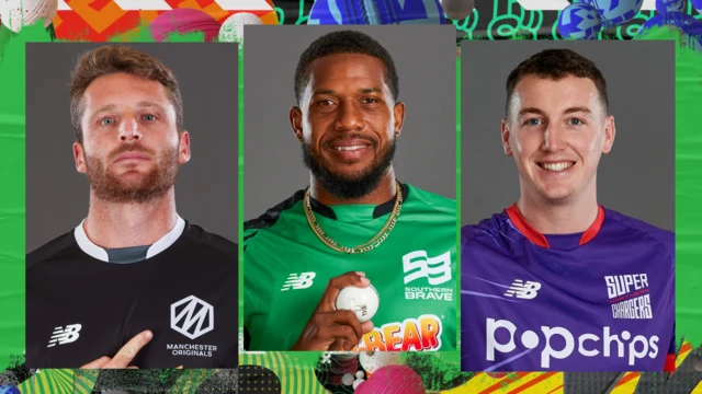 The Hundred men's team of the tournament graphic: Jos Buttler, Chris Jordan, Harry Brook