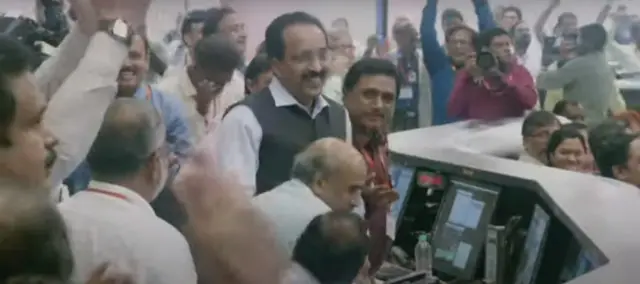 Isro chief seen smiling as scientists break into applause