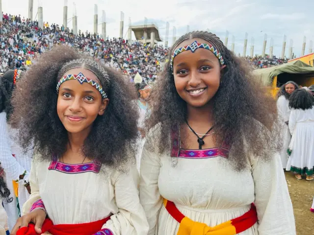 Women in Ethiopia dressed in traditional clothing in Mekelle, Ethiopia