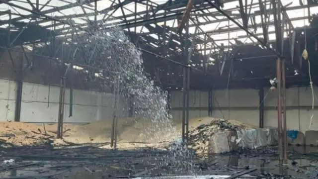 Damage to grain silos at the Port of Izmail in Southern Ukraine