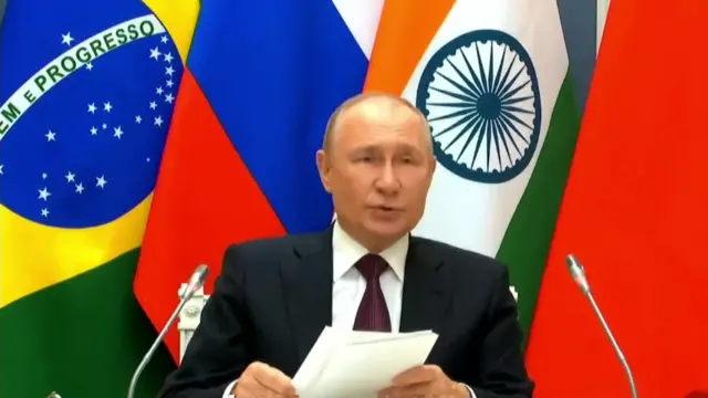 Vladimir Putin addressing Brics summit via video-link