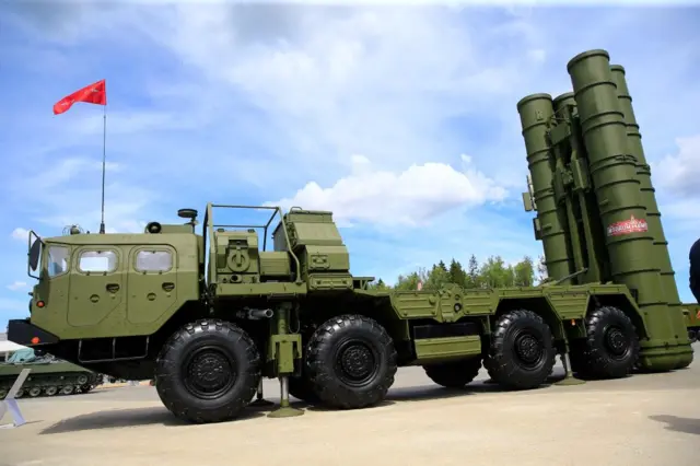 S-400 surface-to-air missile launcher is seen at 'ARMY-2019 International Military and Technical Forum' in Moscow, Russia on June 25, 2019.