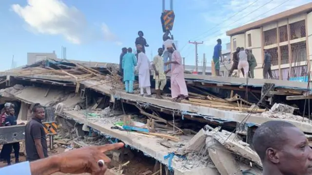 The collapsed building in Abuja, Nigeria - 24 August 2023