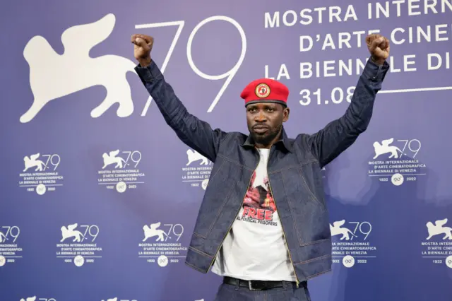 Bobi Wine at the premiere of National Geographic's "Bobi Wine: The People's President" held at The Wallis Annenberg Center for the Performing Arts on July 25, 2023 in Beverly Hills, California