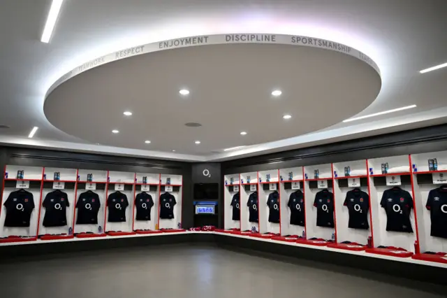 Twickenham stadium changing room