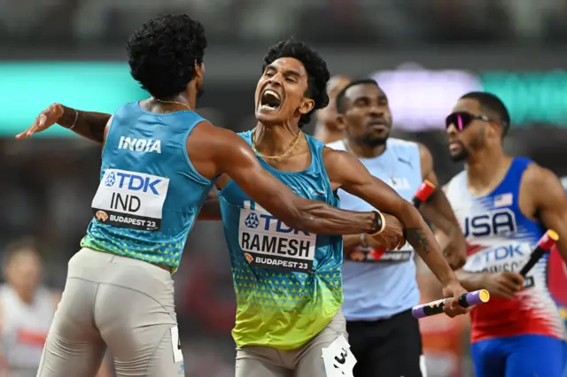 India 4x400m relay heats