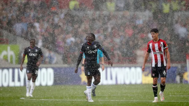 Rain at Brentford v Crystal Palace