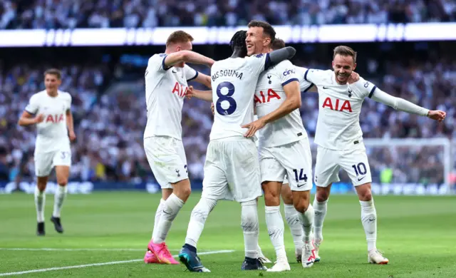 Tottenham celebrate a goal