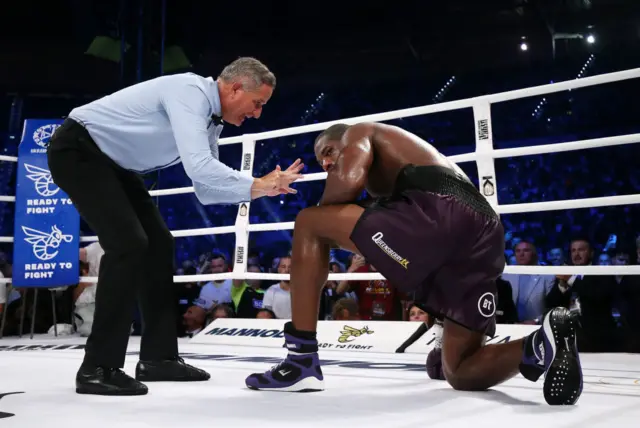 Daniel Dubois takes a knee