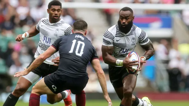 Semi Radradra carries the ball for Fiji